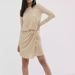 Flounce London Sequin Mini Dress W Shoulder Pads